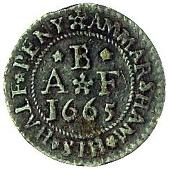 17th Century, Amersham, Andrew Barowes, Farthing, 1652, clothworker, 0.67g/12h (Berry & Morley 1; SCBI Norweb 279,...