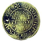 17th Century, Aylesbury, Alexander Trott, Halfpenny, 1669, Grocers’ arms, 1.43g/6h (Berry & Morley 23; SCBI Norweb...