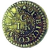 17th Century, Beaconsfield, T[homas] C[ocke], Farthing, 0.77g/12h (Berry & Morley 26; BW. 19); Thomas Cocke,...