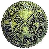 17th Century, Chalfont St Peter, Edward White, Farthing, 1664, crossed keys, 0.68g/9h (Berry & Morley 54, and BNJ...