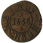 17th Century, Chesham, Samuell Ware, Farthing, 1658, 0.82g/9h (Berry & Morley 70; BW. 53A). Edge slightly chipped,...