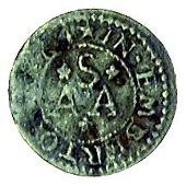 17th Century, Buckinghamshire, Emberton, Anthony Scaldwell, Farthing, 1664, scales, 1.14g/3h (Berry & Morley 83;...