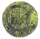 17th Century, Eton, Thomas Collings, Halfpenny, 1669, fleur-de-lis, 1.59g/6h (Berry & Morley 84; BW. 59). A trifle...