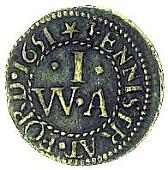 17th Century, Fenny Stratford, William Inns, Farthing, 1651, 0.98g/12h (Berry & Morley 88; BW. 65). Large flan, very...
