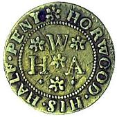 17th Century, Little Horwood, Hugh Willeatt, Halfpenny, crowned rose, 1.50g/12h (Berry & Morley 109, and BNJ 1973,...