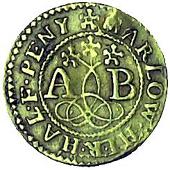 17th Century, Marlow, Alice Boules, Halfpenny, Queen’s bust left, crowned, 1.33g/6h, mm. cinquefoil, from the same...