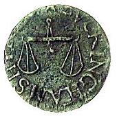 17th Century, Newport Pagnell, W[––––] S[––––], Farthing, scales, 0.80g/12h (Berry & Morley 136; BW....