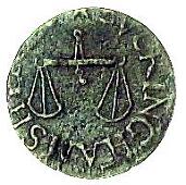 17th Century, Newport Pagnell, W[––––] S[––––], Farthing, scales, 0.80g/12h (Berry & Morley 136; BW....