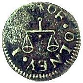 17th Century, Olney, James Brierly, Farthing, 1658, scales, 1.03g/6h (Berry & Morley 145; BW. 109); Moses Freeman,...