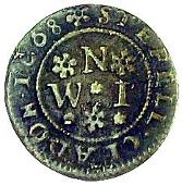 17th Century, Steeple Claydon, William Norman, Halfpenny, 1668, 1.45g/6h (Berry & Morley 158; BW. 117). Good fine,...