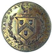 18th Century, Aylesbury, Francis Wheeler, Halfpenny, 1797, FW cypher in script capitals, surmounted by the crest of...