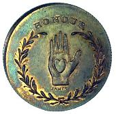 18th Century, Aylesbury, Skidmore’s mule Halfpenny, 1797, FW cypher in script capitals, surmounted by the crest of...