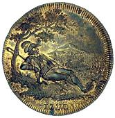 18th Century, Aylesbury, Skidmore’s mule Halfpenny, 1797, similar, rev. shepherd reclining under a tree, edge...