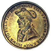 18th Century, Aylesbury, Skidmore’s mule Halfpenny, similar, rev. uniformed bust of Lord Howe left in cocked hat,...