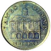 19th Century, High Wycombe, James Gomme, Shilling, 1811, swan chained, rev. view of the Town Hall, 4.12g/11h (Dalton...