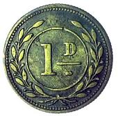 19th Century, High Wycombe, G. Willis, brass checks (2), for Twopence, g. willis saw mill chair manufacturer high...