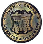 18th Century, Buckinghamshire, Buckinghamshire, Slough, J. Peckham, Halfpenny, 1795, arms, rev. phoenix (DH 27)....