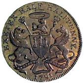 18th Century, Devon, Devon, Exeter, S. Kingdon, Westwood’s Farthing, Bishop Blaize, rev. arms (DH 9). Extremely...