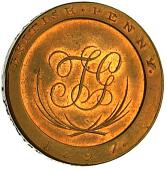 18th Century, Middlesex, Middlesex, T. Gorton, Skidmore’s Clerkenwell Penny, 1797, fender and fire-irons, rev....