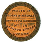18th Century, Middlesex, Middlesex, M. Young, Penny, 1798, Britannia seated, St Paul’s in background, rev. legend...