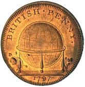 18th Century, Middlesex, Middlesex, Skidmore’s Globe series, Norfolk, Penny, 1797, Norwich Castle, rev. similar...
