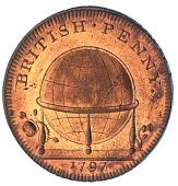 18th Century, Middlesex, Middlesex, Skidmore’s Globe series, Sussex, Penny, 1797, Battle Abbey, rev. similar (DH...