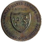 18th Century, Middlesex, Middlesex, Skidmore’s Clerkenwell series, Penny, Addington Place, Croydon, rev. arms (DH...