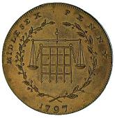 18th Century, Middlesex, Middlesex, Skidmore’s Miscellaneous series, Penny, 1797, Westminster Hall, rev....