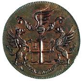 18th Century, Middlesex, Middlesex, Blackfriars, Halfpenny; B. Burchell, Halfpenny (DH 257a, 274) [2]. Extremely...