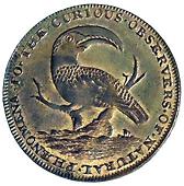 18th Century, Middlesex, Middlesex, J. and G. Pidcock, Halfpenny, 1801, two-headed cow, rev. toucan (DH 454)....