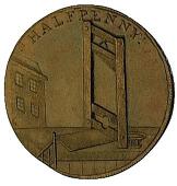 18th Century, Middlesex, Middlesex, Skidmore’s mule Halfpenny, two men at a forge, rev. guillotine (DH 494)....