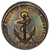 18th Century, Middlesex, Middlesex, Skidmore’s mule Halfpenny, similar, rev. anchor and cable (DH 508). Good...