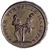 18th Century, Middlesex, Middlesex, T. Spence, Halfpenny, similar, rev. boys on turnstile (DH 715). Extremely fine...