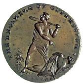 18th Century, Middlesex, Middlesex, T. Spence, Halfpenny, similar, rev. Cain killing Abel (DH 735). Graze in obverse...