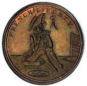 18th Century, Middlesex, Middlesex, T. Spence, Halfpenny, fat man seated at table, eating, rev. lean man seated on...