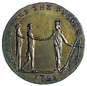18th Century, Middlesex, Middlesex, T. Spence, Halfpenny, similar, rev. soldier and two citizens (DH 770). Extremely...
