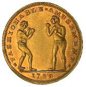18th Century, Middlesex, Middlesex, T. Spence, Halfpenny, bust of Daniel Mendoza left, rev. boxers (DH 785)....