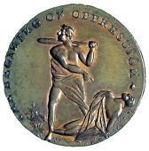 18th Century, Middlesex, Middlesex, T. Spence, Halfpenny, Odd Fellows, rev. Cain killing Abel (DH 801). Good...