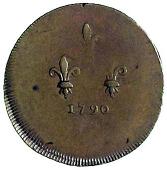 18th Century, Middlesex, Middlesex, T. Spence, Halfpenny, similar, rev. three fleurs-de-lis (DH 872). Weakly struck...