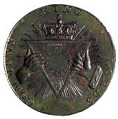 18th Century, Middlesex, Middlesex, National series, Lutwyche’s Halfpenny for general circulation, arms in Garter...