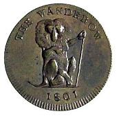 18th Century, Middlesex, Middlesex, J. and G. Pidcock, Farthing, lion, rev. monkey (DH 1070). Extremely fine and...