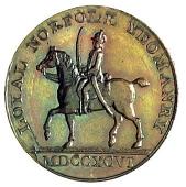 18th Century, Norfolk, Norfolk, Blofield, issuer uncertain, Halfpenny, 1796, weapons and musical instruments, rev....