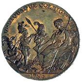 18th Century, Norfolk, Norfolk, Gt Yarmouth, J. Daniel and J. Boulter, Halfpenny, 1796, seated female holding...