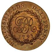18th Century, Northumberland, Northumberland, North Shields, Denton’s Halfpenny, 1795, cart unloading into a ship...