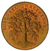 18th Century, Shropshire, Shropshire, Boscobel, Westwood’s Halfpenny, bust of Charles II right, rev. oak-tree (DH...