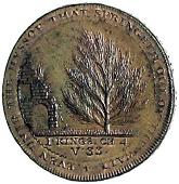 18th Century, Somerset, Somerset, Bath, J. Jelly, Lutwyche’s Penny, 1794, entrance to Botanic Garden, rev. tree...