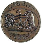 18th Century, Somerset, Somerset, Bath, Kempson’s Bath Association Halfpenny, 1798, military trophies, rev. arms...