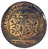 18th Century, Staffordshire, Staffordshire, Lichfield, issuer uncertain, Halfpenny, 1796, bust of Samuel Johnson...