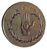 18th Century, Worcestershire, Worcestershire, Dudley, Spence’s mule Halfpenny, similar, rev. heart and hand (DH...
