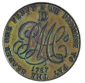 18th Century, Wales, Anglesey, Trysclwyn, Parys Mine Co, Penny, 1787, similar, rev. cypher, value above (DH 5)....